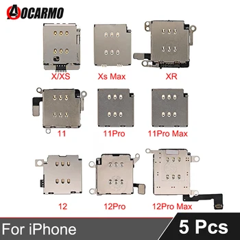 5 бр./лот За iPhone X XR XS 11 12 Pro Max Mini 11Pro 12Pro Държач За Четене СИМ-карти Тава Гъвкав Кабел, Резервни Части