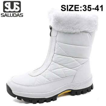 Xiaomi SALUDAS/Непромокаеми зимни обувки, Женски Запазване на топлината Нескользящие Ботильоны, Зимни обувки, Големи Размери 42, Бели обувки, женски маратонки