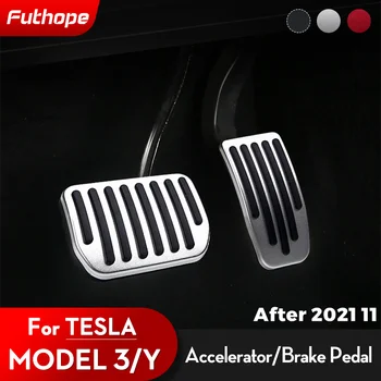 Futhope 2021-22 Автомобилни Крак Педали Калъфи За Tesla, Модел 3 Y Аксесоари За Алуминиева Сплав Педала На Газта, Спирачка На Педал Три