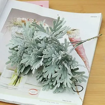 3 бр./лот флокированный лист хризантеми пластмасови изкуствени цветя пейзаж домашна сватбена фотография на цветя е фалшив завод