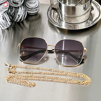 2022 Италия Луксозни Маркови Дамски Слънчеви очила с метални Рамки Chian Елегантни Очила Дизайнерски Реколта Стилни Дамски слънчеви Очила