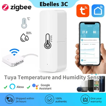 Приложение на Hristo Smart Life ZigBee Сензор за температура и влажност на въздуха Умен Дом Мини-Влагомер За помещения Контролер Работи С Алекса Google