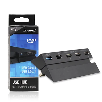 5-Портов Хъб USB 3.0 Високоскоростни Контролер Зарядно Устройство за Разширяване на Дърва за PS4