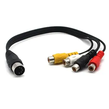 4 Щепсела RCA към 5-номера за контакт DIN-конектора MIDI кабел DIN към 4RCA от мъжа към жената MIDI кабел-сплитер (5 фута / 1 фут)