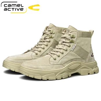 Camel Active/Нови модни мъжки обувки в стил ретро, мъжки обувки от естествена кожа, английски Мат ботильоны, мъжки ботильоны с инструменти