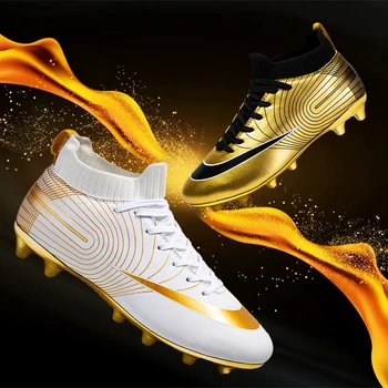 Нова футболна обувки градинска мъжки дишаща футболна високо качество на обувките с шипове футболни обувки, детски тренировочная обувки за възрастни