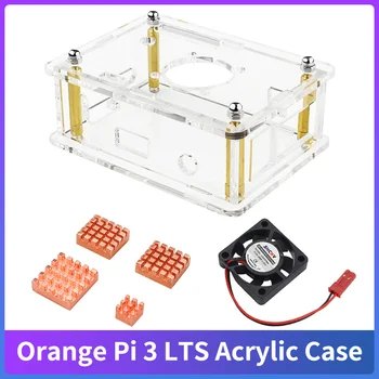 Акрилни Калъф Прозрачен корпус Orange Pi 3 LTS Прозрачна Обвивка на Допълнителен Вентилатор за Охлаждане на Радиаторите Комплект корпуса Orange Pi 3 LTS
