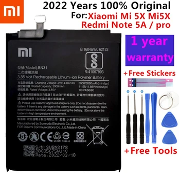 Въведете Mi Оригинална Батерия за телефон BN31 За Xiaomi Mi 5X Mi5X Redmi Note 5A/Pro Mi A1 Redmi Y1 Lite S2 3000 mah Батерия + Инструменти