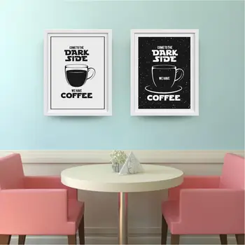 Забавна Кафе Цитат Печат Креативна Снимка На Плакат Кафене Стенни Художествена Картина На Платно За Живопис Кафе С Кухненски Интериор