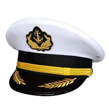 Американската Армия Моряк Офицер Козирка Шапки Лодкар САЩ Военни Благородни Бели Тъмно Синя Шапка С Емблема на Орел За Капитан Коледен Подарък