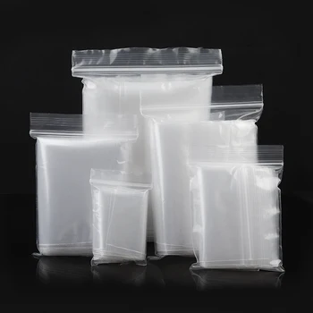 20-200 бр/пакет Пластмасови Торбички с Цип Проста Бистра Прозрачна Опаковка чанта За Мъниста Огърлица Бижута Джоб