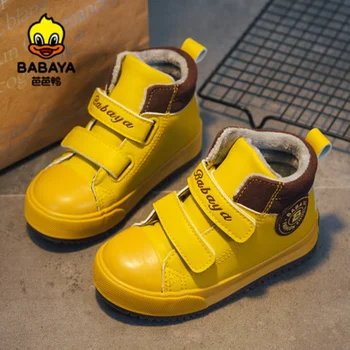 Babaya/Обувки с памучна подплата за момчета; зимни изолирана от кадифе детски обувки; Топли обувки Мартенс 2021 г.; зимни обувки за Момичета; Детска