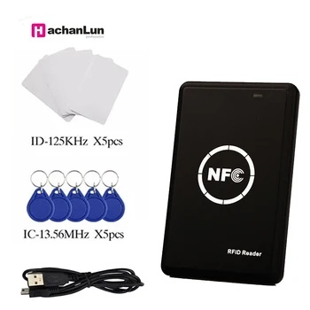 RFID Четец на Карти Фотокопирна Машина 125 khz Ключодържател NFC Четец за Смарт карти Писател 13,56 Mhz Криптирана Програмист uid ключодържатели