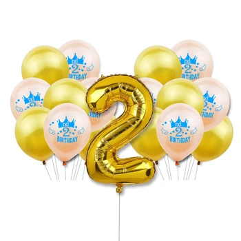 ZLJQ 2nd честит Рожден Ден Балони За Момчета И Момичета, на 2 Години Вечерни Украса две годишен Рожден Ден Латексный Балон Номер Балон Детски Душ