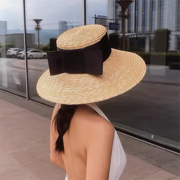 202202-nu лятната сламена шапка ръчна изработка с широки ребра, модел с голям нос, дамска плажна шапка, солнцезащитная шапка за почивка, търговия на едро