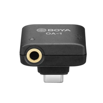 Мини-Аудиоадаптер BOYA BY-OA1 с 3.5 мм микрофонным пристанище TRS Type-C Смяна на зарядно пристанище за DJI OSMO Action