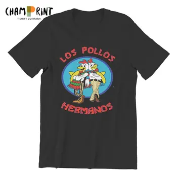 Мъжки Висококачествена тениска от 100% Памук Breaking Bad Los Pollos с принтом Мацка братя, Ежедневни Забавна Тениска, мъжки Ризи