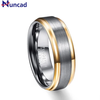 Годежен пръстен за влюбени от вольфрамового метал с дебелина 2,3 мм, ширина 8 мм Nuncad с пълен размер 7, 8, 9, 10, 11, 12 за мъжки пръстен