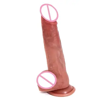 Гъвкав реалистичен голям вибратор силиконов анален накрайник анален накрайник Еротичен пенис с вендузата играчки за възрастни секс за жените