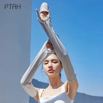 [PTAH] Летните Дишащи Дълги Ръкавици Дамски Със Сензорен Екран Слънцезащитен Крем с UV-Защита на Coolchill Тъканно Защита За Ръцете За Шофиране