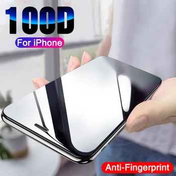 100D Пълно покритие Защитно Стъкло За iPhone X XR XS Max 5 5S SE Закалена Защитно фолио за екран за iPhone 7 8 6 6S Plus Стъклена Филм