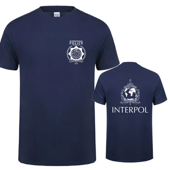 Международната Мъжка Тениска Интерпол Тениска С Къс Ръкав За Мъже Готини Тениски