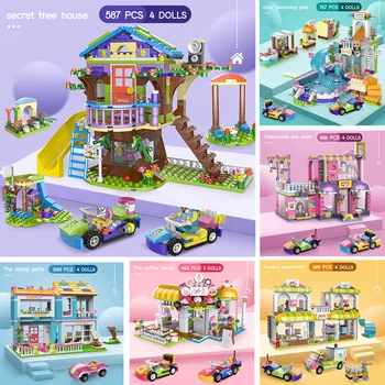 Star Livi's House Building, Съвместим Един Legoinglys За Момичета, фигурки За Полагане на Тухли, Играчки за Деца с Фигурки на Автомобили