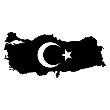 16 см * 7 см Креативна Карта на Турция Флаг на Страната Модни Стикер PVC луксозен Автомобил Красиво Декорирани Етикети Черно/бяло/червен/лазерен