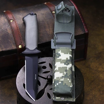 Армейски Зелен ABS качествен Открит Тактически Нож 440C северна америка Ловен нож за сафари на открито спасителна прав нож + сабя