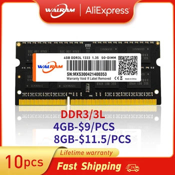 Walram memoria оперативна памет ddr3 4 GB 8 GB 1600 Mhz cl 11 за лаптоп Оперативна памет на 1333 1600 2400 2666 2133 DDR3L 1,35 В 204pin sodimm памет Лаптоп памет