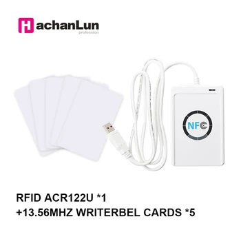ACR122U Комплект 13,56 Mhz Поддръжка на NFC ISO/IEC18092 Смарт-Чип-Карта Crack Писател RFID Четец на Карти за Достъп до копирна Машина