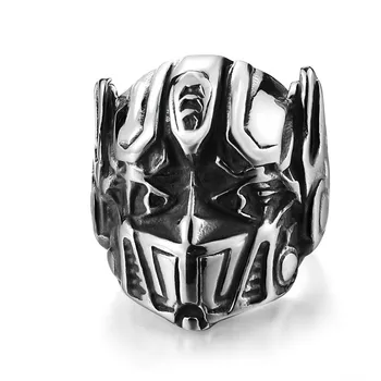 Модерен Мъжки пръстени от титанов стомана с череп Робот-автомобил