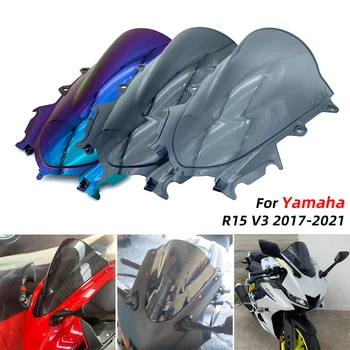 REALZION Мотоциклет Предното Стъкло, Предното Стъкло Дефлектор Екран Щит Двоен Балон За Yamaha YZF R15 YZFR15 YZF-R15 V3 2017-2021
