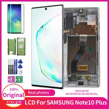 Оригинален Note10 Plus LCD Дисплей За Samsung Galaxy Note 10 Plus Дисплей С Рамка Сензорен Екран Дигитайзер N975 N9750 N975F Repa