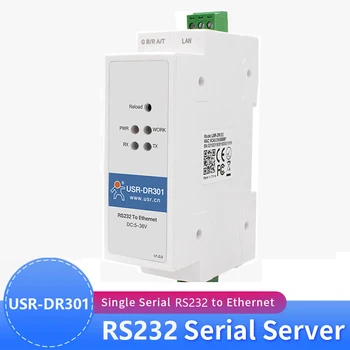 ЮЕСАР-DR301 DIN-рейк Modbus RS232 Сериен порт Ethernet Конвертор двупосочно прозрачен трансфер между RS232 и RJ-45