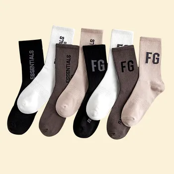 Нови Чорапи FG Essentials, европейски модни чорапи в стил хип-хоп, мъжки чорапи с азбука, спортни чорапи за скейтборд, чорапи за почивка