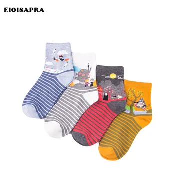 [EIOISAPRA] южна корея дамски памучни забавни чорапи в стил Харадзюку с Тоторо, шарени сладки чорапи с герои от анимационни филми, Модни японски кальцетины