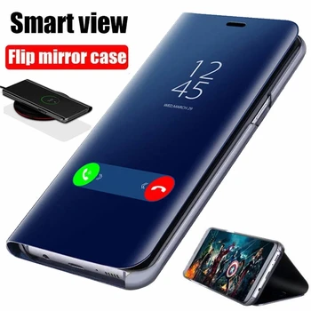 Луксозен умен Огледален флип калъф За Xiaomi Redmi Note 10 9 Poco X3 8 8T 9T Pro Max Mi NFC 10s F3 Lite 5G 6A 7A 9А 9В Калъф на Корпуса