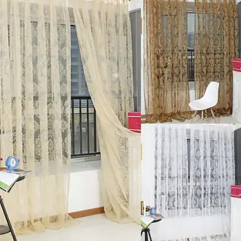 Завеса С Цветя Модел Луксозни Прозрачни Завеси Дишащи Полиестерни Пердета Домашен Прозорец Завеса за Спални Хол