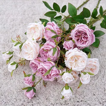 6 глави Остинская роза, клон копринени цветя, изкуствени цветя сватба на деня на Свети Валентин начало декор flores artificiales