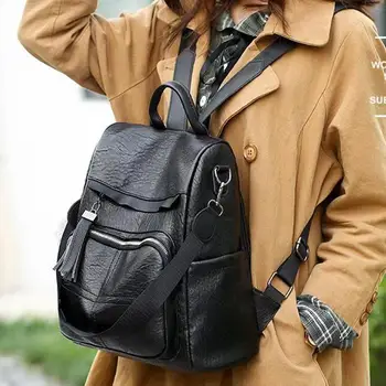 Жена раница от мека Изкуствена кожа с голям капацитет, 2022, Нова анти-кражба Многофункционална чанта, Модерен Универсален женски раница