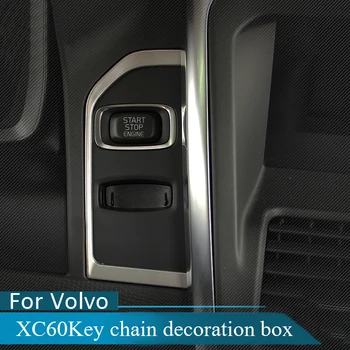 Вътрешното Устройство за Запалване на Автомобила Декоративна Лента keyhole Украса с Пайети Лента От Неръждаема Стомана Автомобилен Стайлинг 3D Стикер за Volvo XC60