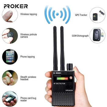 Proker Двойна антена Анти-Шпионски GPS Безжичен Сигнал Автоматичен Детектор на Търсещия racker Честотна Сканиране, почистване на улиците Защита на Сигурността на G318A
