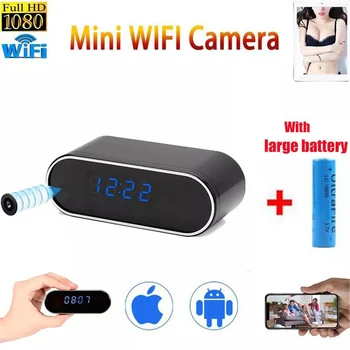 WiFi Камера Мини Часовник Cam Action Micro Smart Small Home Видеонаблюдение Spia Скрита Камера Монитор Нощен Безжичен Видео