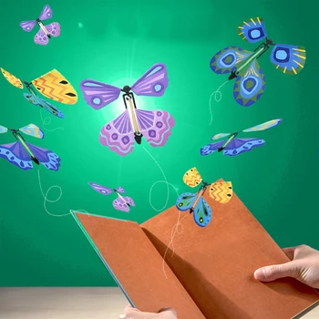 10 бр. Чудесата на дъвка в летенето книга, магическа играчка-пеперуда, детски магически подпори, голям подарък-изненада