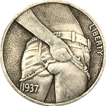 1937 Къса Пола AB Сувенирни Монети Сбирка 3D Антични Метални Възпоменателни Монети Морган Скитник Копие на аксесоари за Дома Подаръци За Нова Година