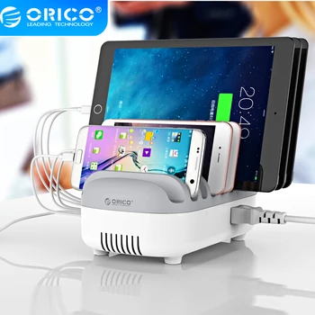 ORICO 10 Портове USB зарядно устройство 120 W 5 2.4 A зарядно устройство ще захранване на Зарядно устройство 10 Безплатни Кабели за iPhone Samsung Xiaomi Телефон, Таблет, Конзола