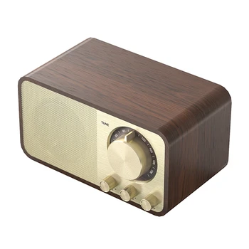 Ретро Bluetooth Високоговорител Класически Саундбокс HIFI Стерео Съраунд Супер Бас Субуфер AUX вход FM Радио Звукова Система За Дома