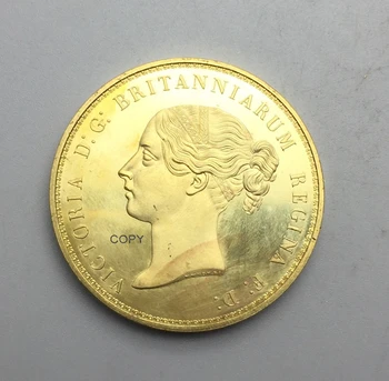 Великобритания £ 5 1839 Виктория Лъв Великобритания Златни Месингови Копирни монети