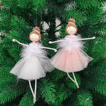 3 двойки Танцьори Балетные Костюми За Момичета Ангел Кукла Подаръци За Момичета Украса Фигурки на Коледна Елха Декорация Висулка Нова Година 2023 Подаръци Ноел